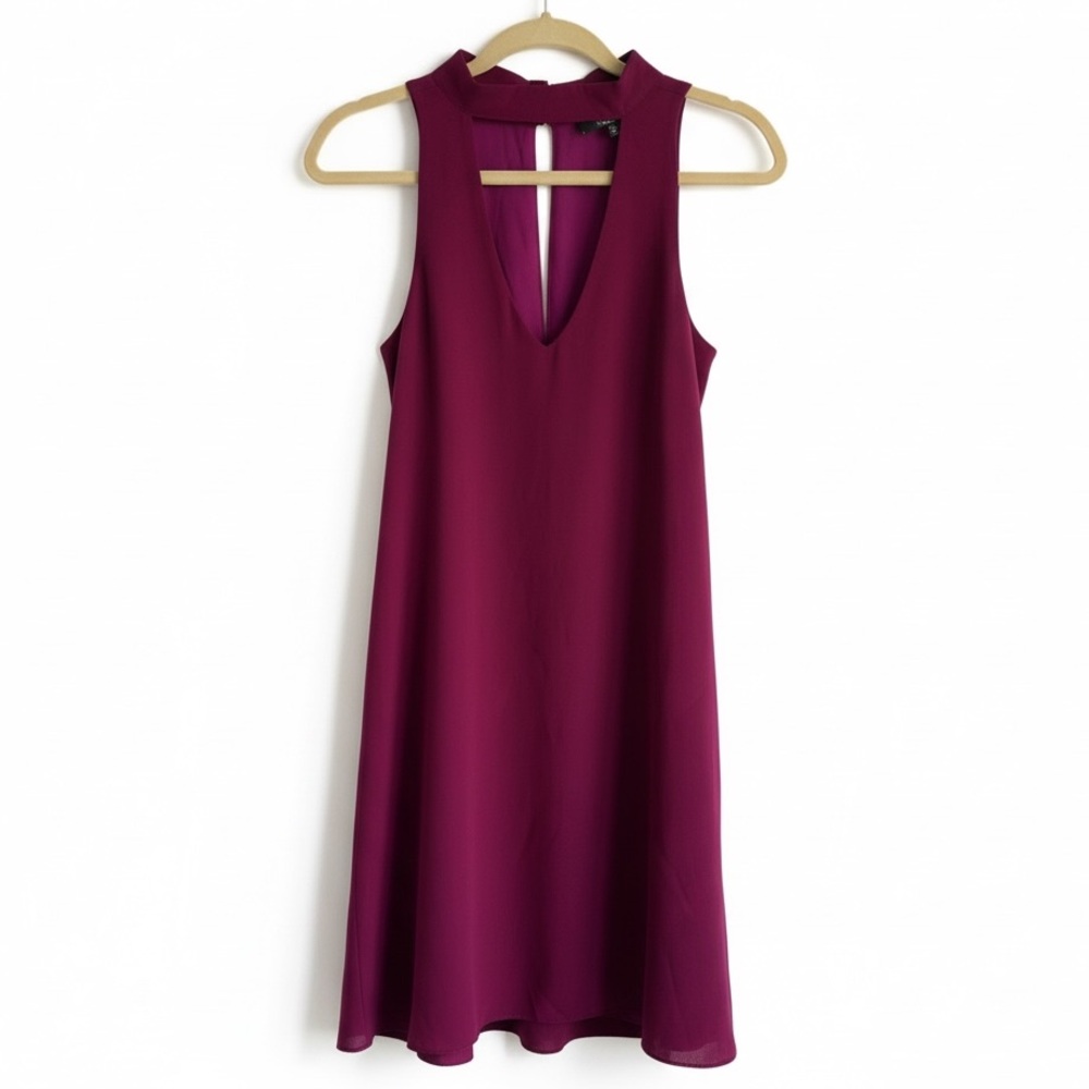 New Lulus Halter A-Line Cocktail Party Dress Wedding Guest Prom Magenta XL